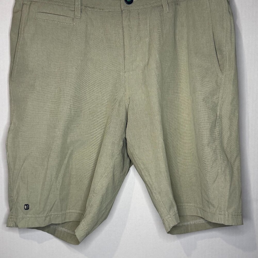 LINKSOUL Mens Solid Boardwalker Short – Khaki, Size 34
